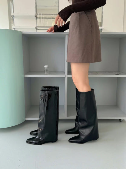[ 今季流行 item ! 襪套款長 boots ] Funky Fold-Over Boots - 2 colours