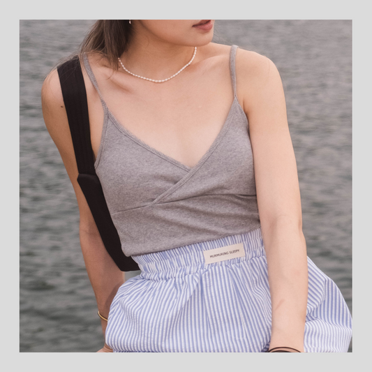 [ 棉質小清新背心~ ] Simplicity Aesthetic Padded Top - 2 colours