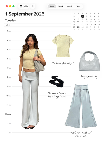 🆕 Foldover Waistband Flare Pants - 4 colours