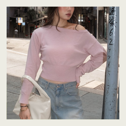 [ 🆕 軟淋淋~ 斜膊軟薄冷衫] Couch Sheer Sweater - 4 colours