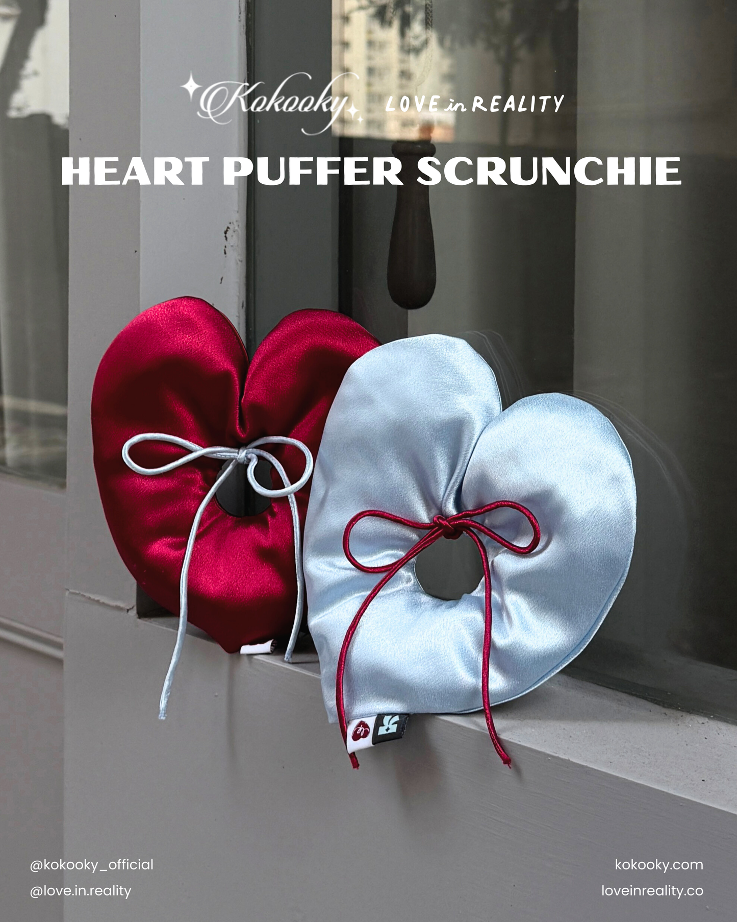 Kokooky X Love In Reality / Heart Puffer Scrunchie