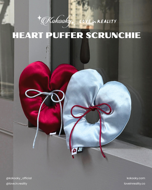 Kokooky X Love In Reality / Heart Puffer Scrunchie