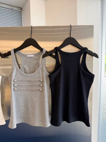 🆕 Military Trim Ribbed Racerback Tank - 3 colours