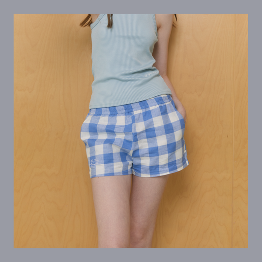 July Mansion - TJM Shorts 033 in Checker Blue