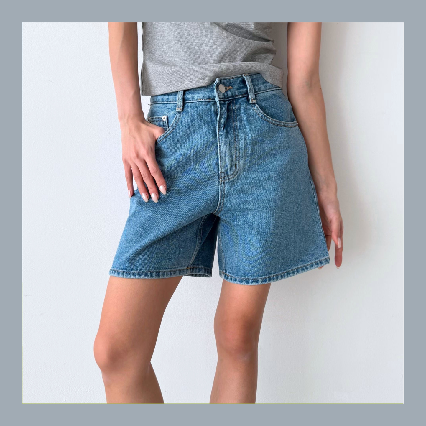 [ 🆕 特顯瘦! 歐美街頭短牛仔] Sliding Denim Shorts