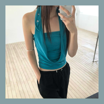 🆕  Draped Halter Tube Top - 3 colours