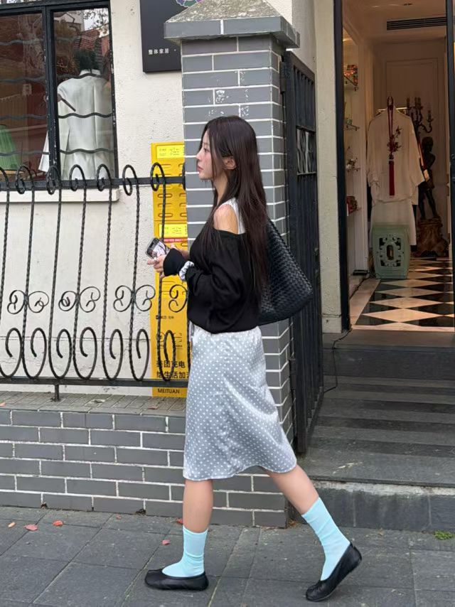 🆕 Polka Dot Satin Drawstring Midi Skirt - 2 colours