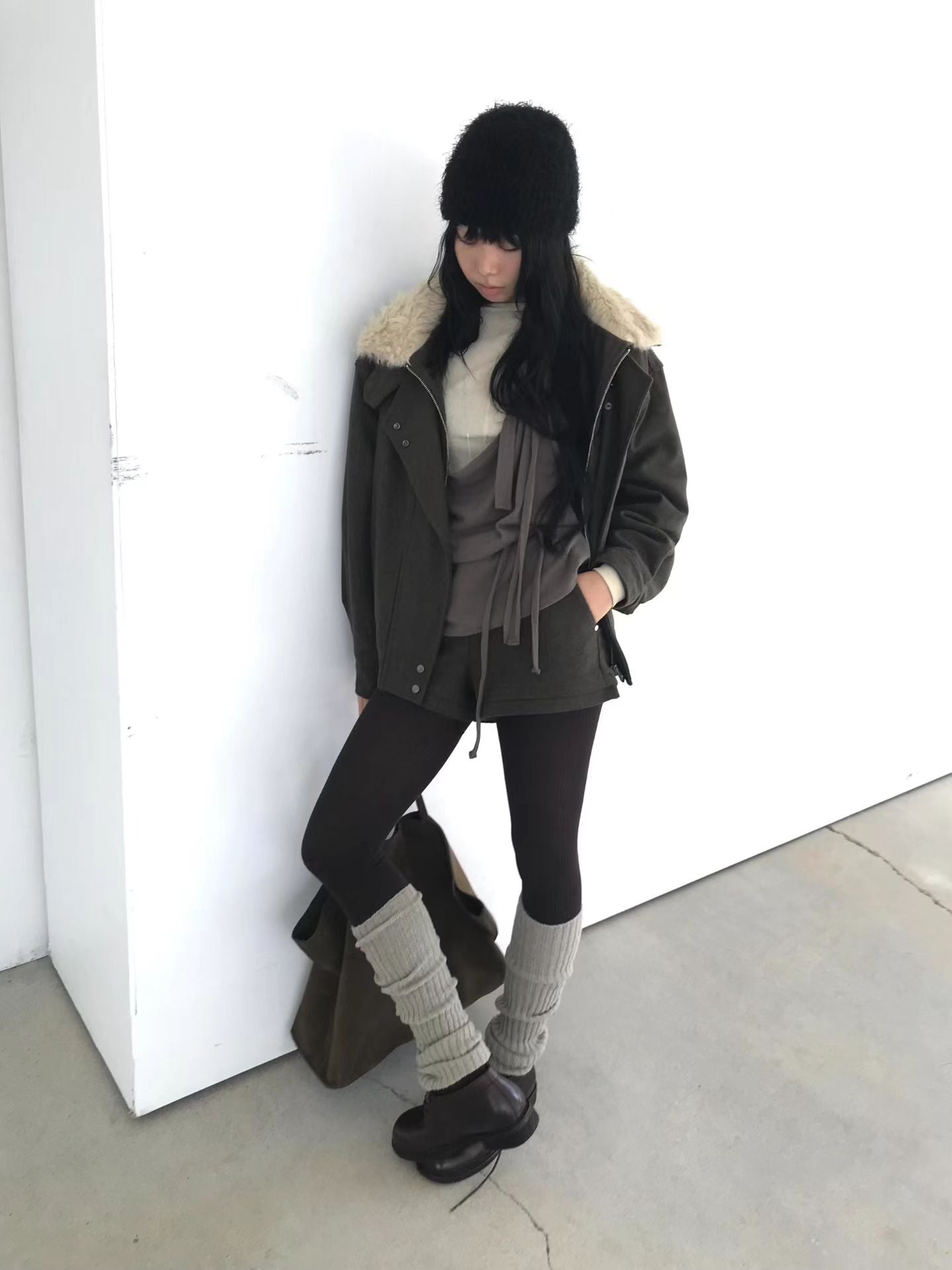 [ 潮流 pick! 歐美型格暖笠笠外套 ] Bomber Faux Jacket  - 2 colours