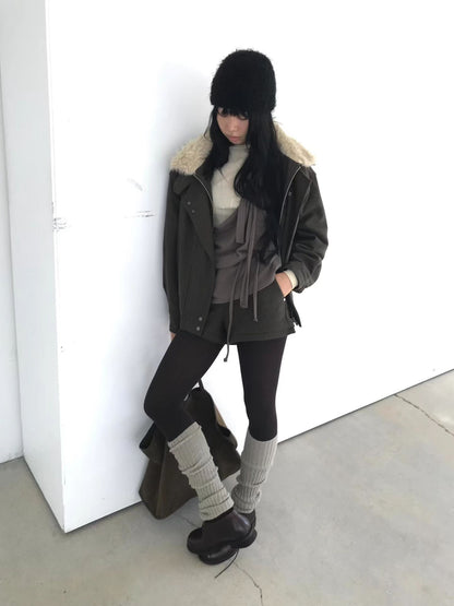 [ 潮流 pick! 歐美型格暖笠笠外套 ] Bomber Faux Jacket  - 2 colours