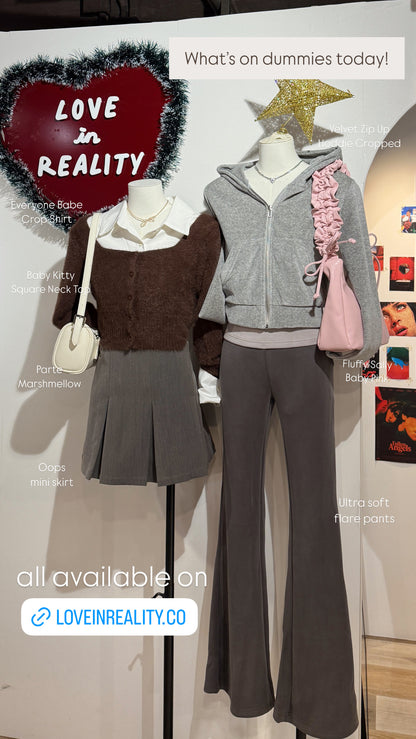 [ 歐美簡約~ 絨面 Hoodie 外套 ] Velvet Zip Up Hoodie Cropped - 4 colours