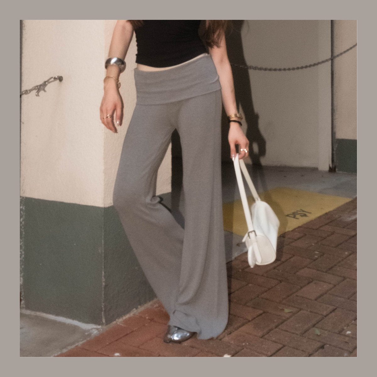 Foldover Waistband Flare Pants - 4 colours