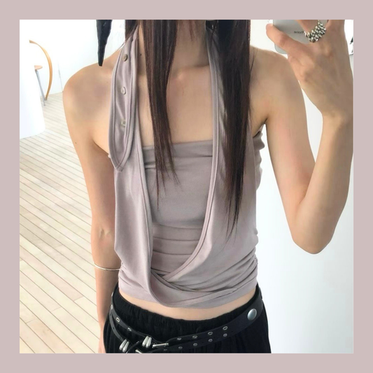 🆕  Draped Halter Tube Top - 3 colours