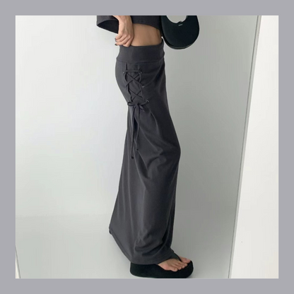 [ 簡約又有細節位的長裙 ] Tie Up Maxi Skirt - 2 colours