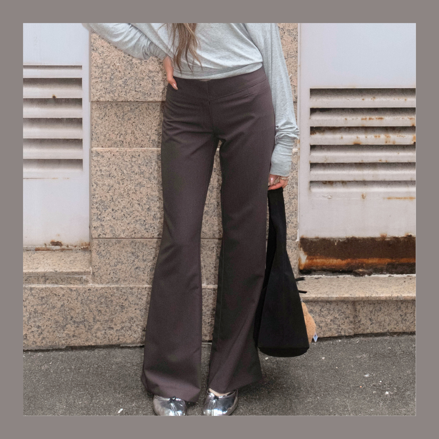 [ 🆕 歐美型格ִ ࣪𖤐.ᐟ 超顯瘦 低腰喇叭褲 ] Anna Low Waist Flare Slack Pants - 2 colours