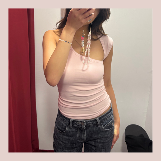 🆕 Asymmetric Cutout Ribbed Tank (with pads) - 3 colours