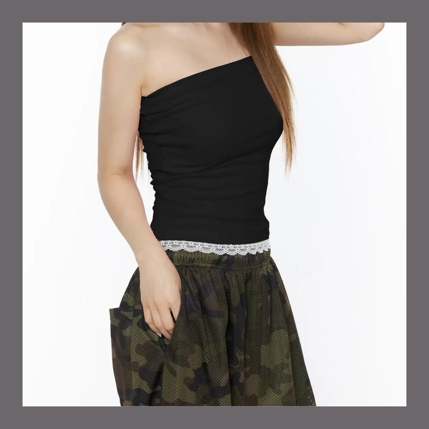 🆕 Lace-Trim Strapless Tube Top - 3 colours