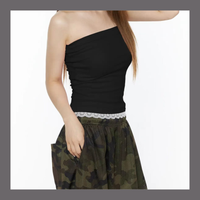 🆕 Lace-Trim Strapless Tube Top - 3 colours
