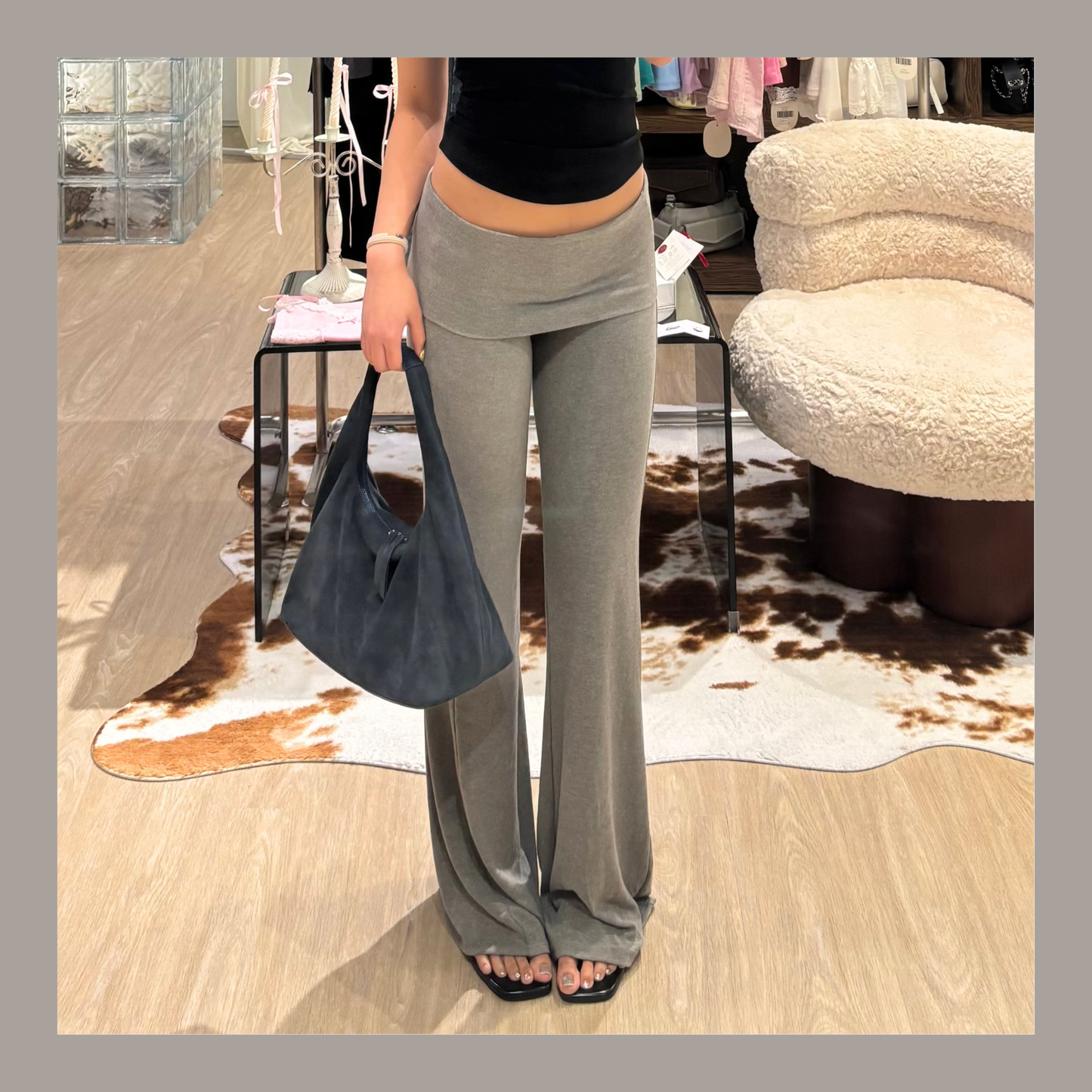 🆕 Foldover Waistband Flare Pants - 4 colours