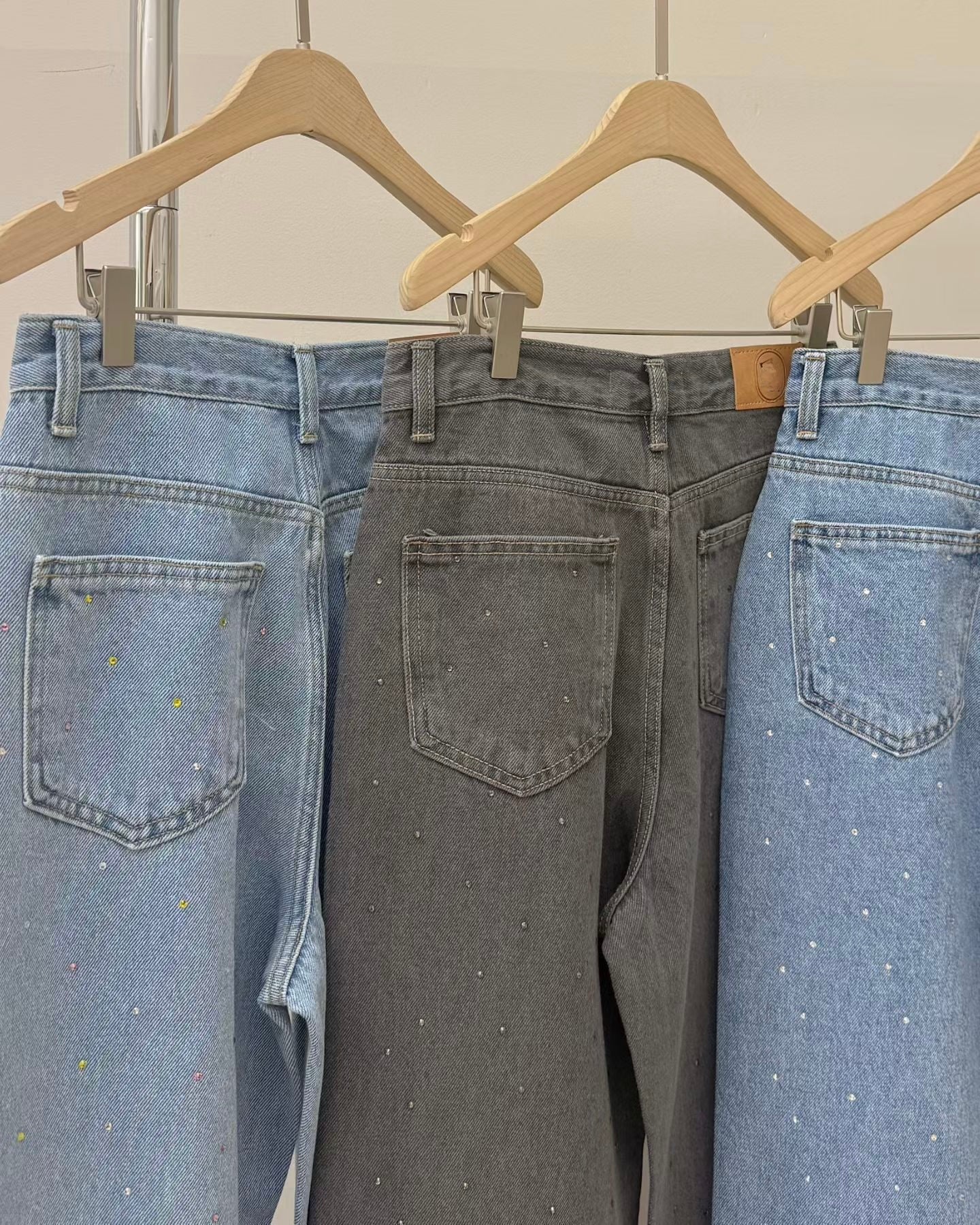 🆕 Sparkle Straight Wide-Leg Jeans - 3 colours