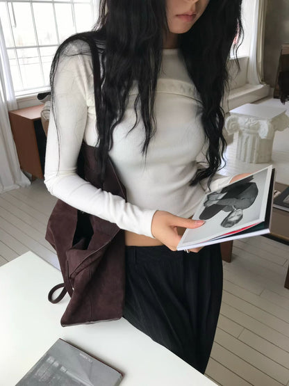 [ 🆕 簡約 & 小細節 ! 軟綿綿長袖 top ] Lock It Up Top - 3 colours