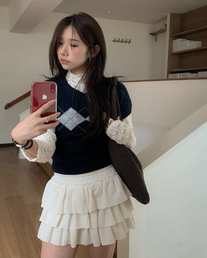 [ 🆕 溫柔氣質 🐚 透視蝴蝶結 lace ] Lacey Bow Turtle Neck Top - 3 colours