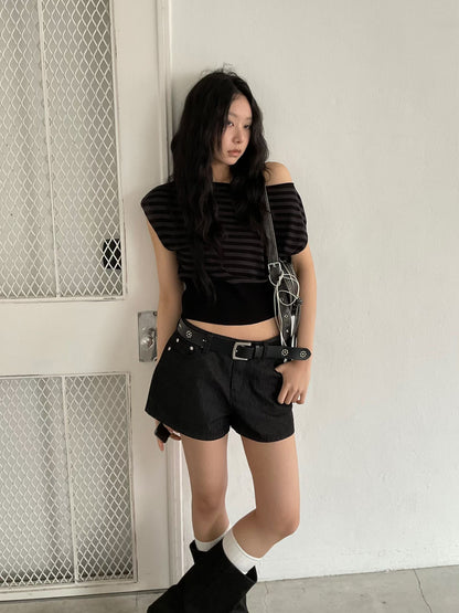 [ 🆕 間條 + 斜膊 = 時尚新指標 ] Jeju Asymmetric Top Stripes - 3 colours