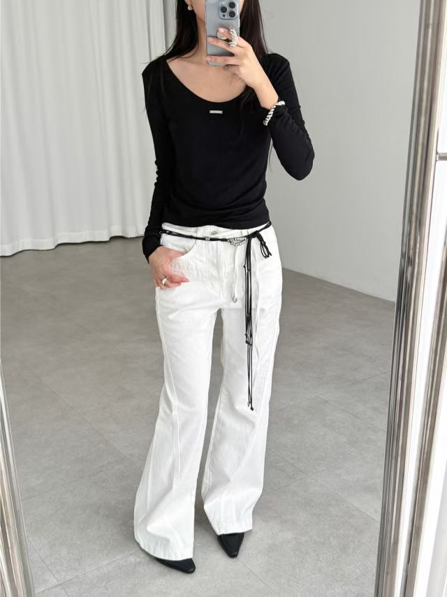 SALE [ 舒服 + 靚cut 🪽 歐美隨性高腰喇叭褲 ] Way Cool Mini Belt Flare Pants - 2 colours