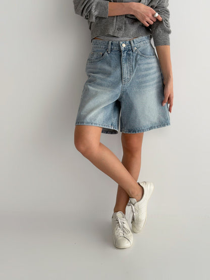 🆕 Washed Denim Bermuda Shorts