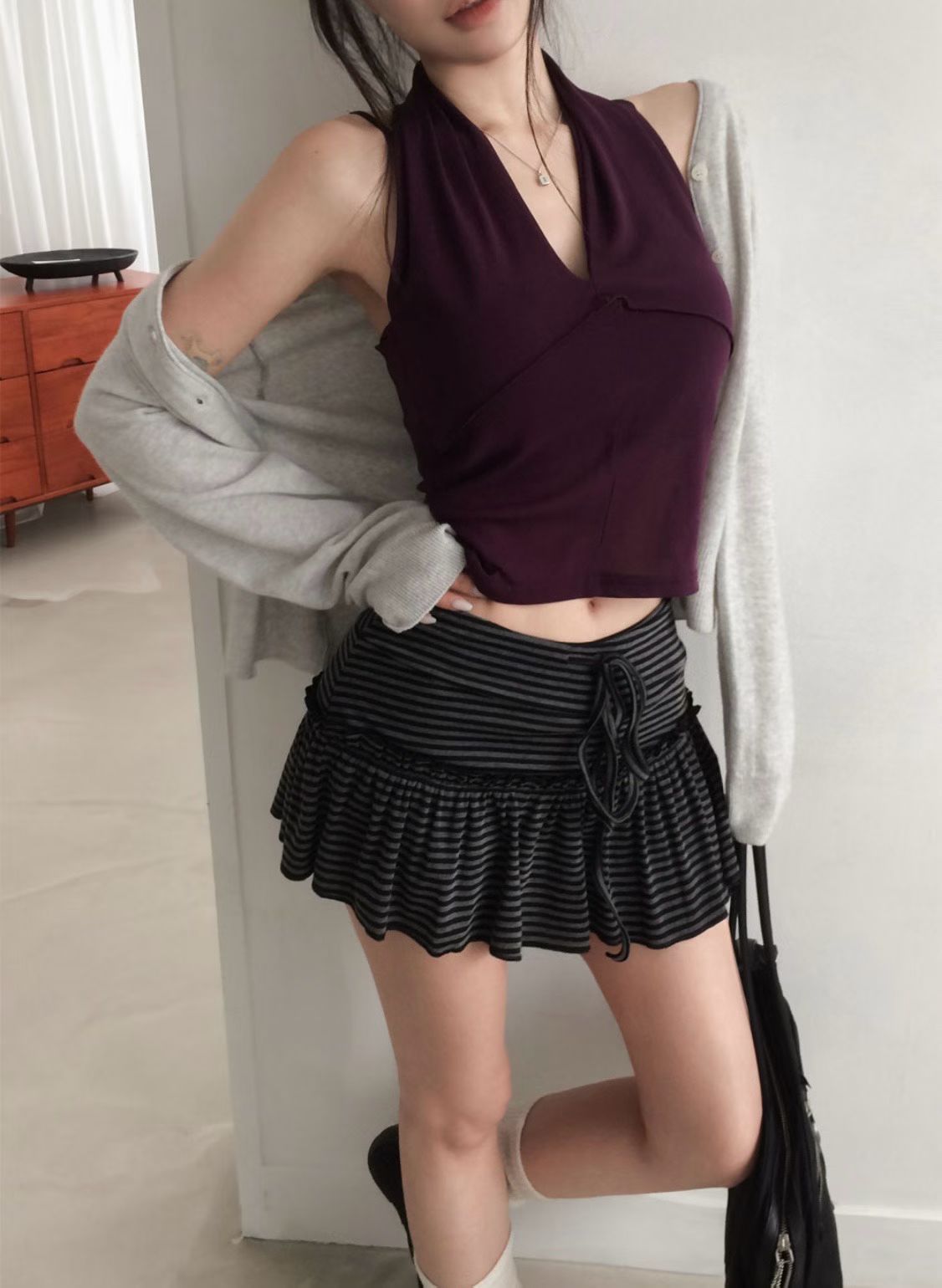 [ 🆕 夏日可愛小短裙 🌊 ] Bounce Mini Skirt Stripes - 2 colours