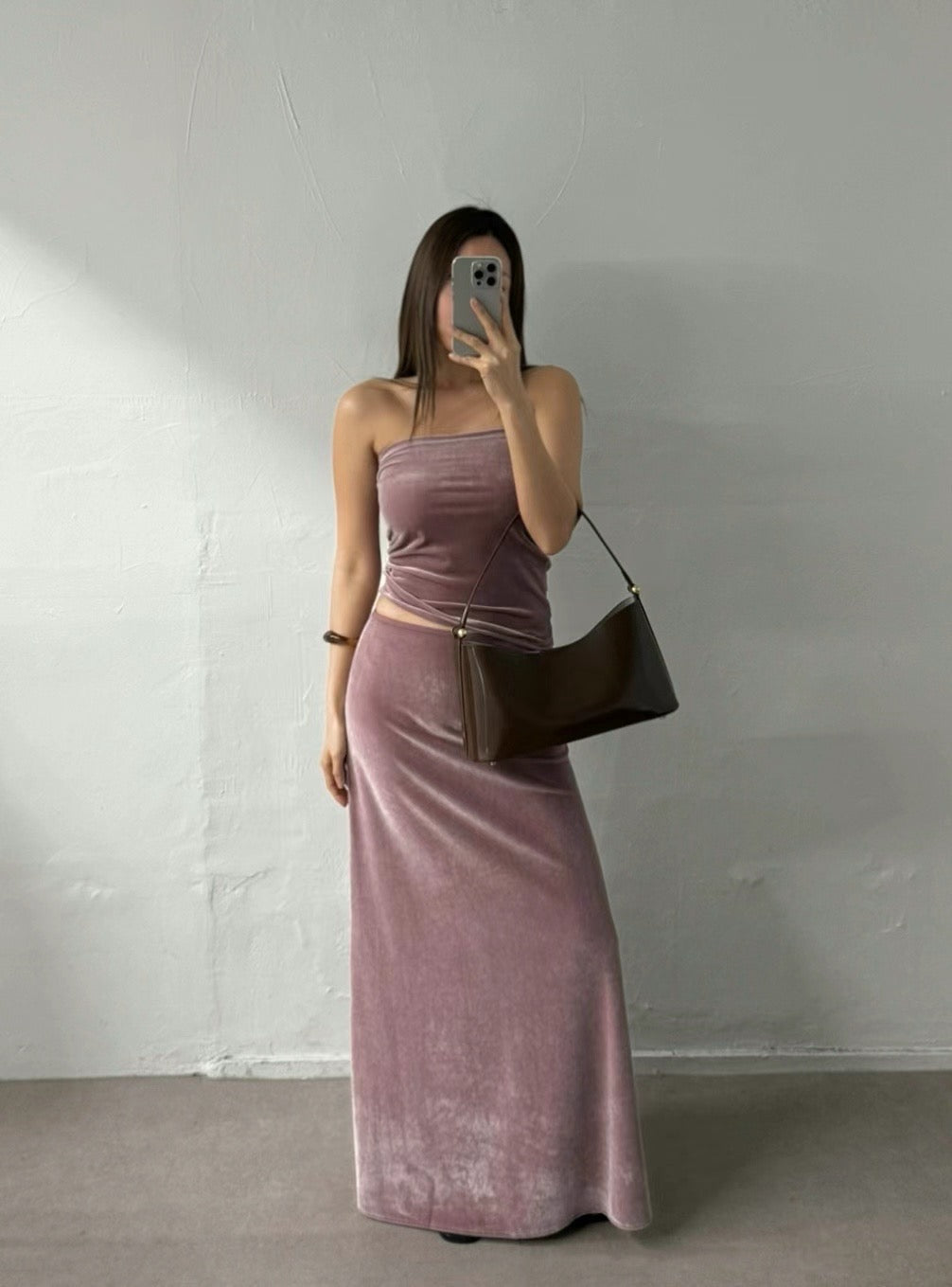 [ 氣質款 ! 高質絨面長裙 ] Shimmer Velvet Maxi Skirt - 4 colours