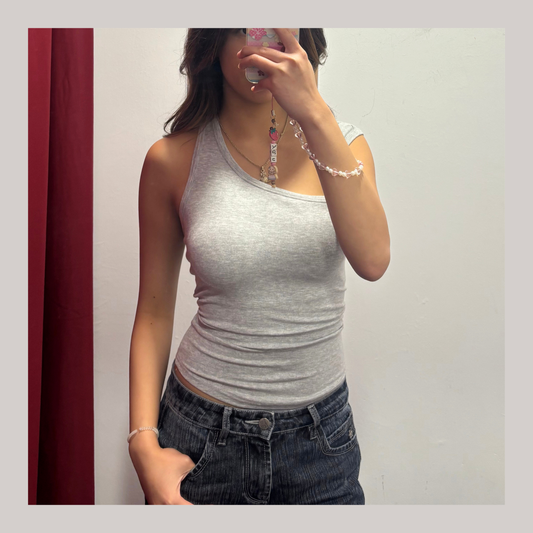 🆕 Asymmetric Cutout Ribbed Tank (with pads) - 3 colours
