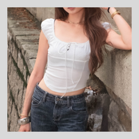 🆕 Eyelet Lace Milkmaid Corset Top