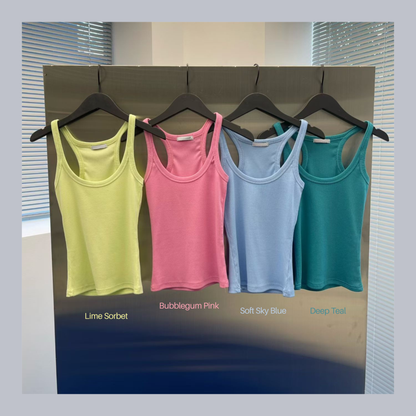 🆕 Essential Ribbed Racerback Tank - 4 colours