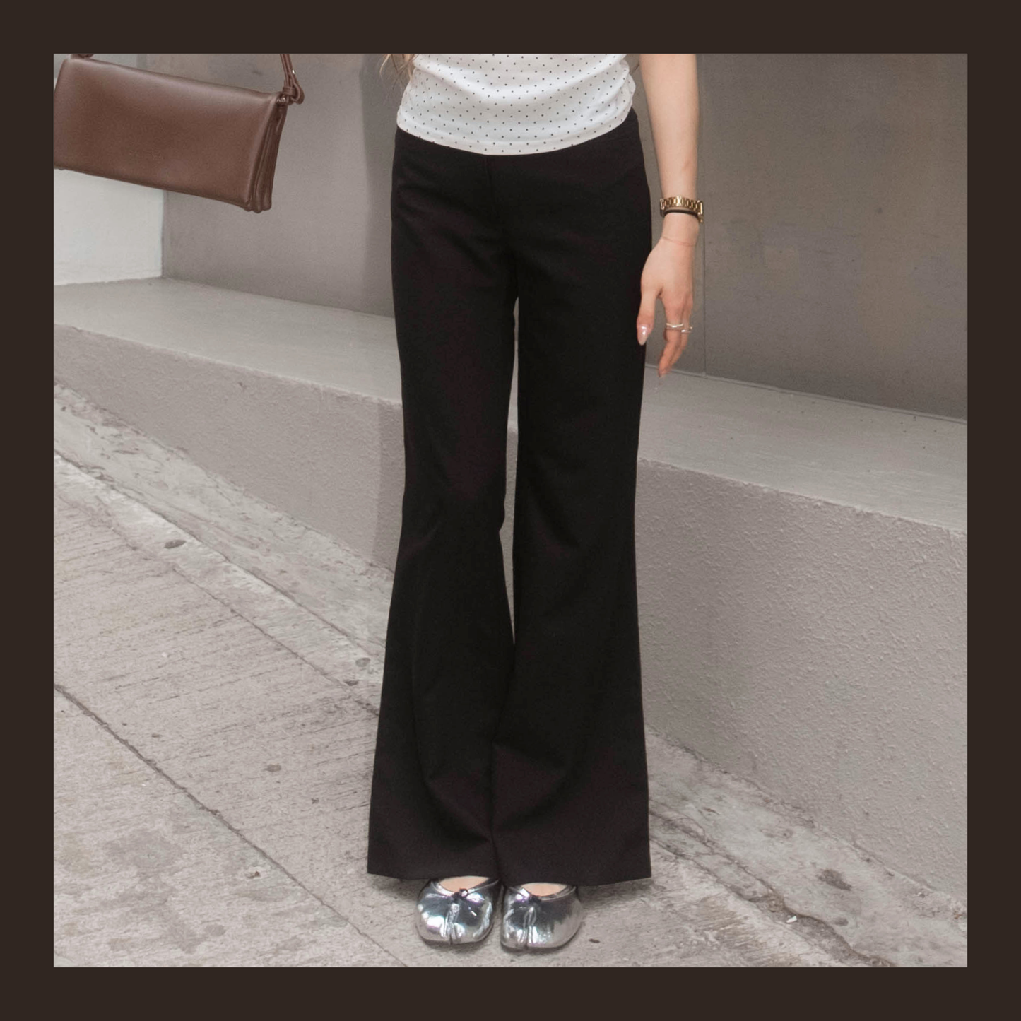 [ 🆕 歐美型格ִ ࣪𖤐.ᐟ 超顯瘦 低腰喇叭褲 ] Anna Low Waist Flare Slack Pants - 2 colours