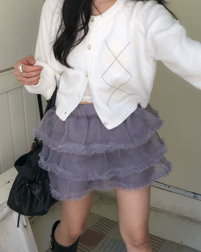 [ 🆕 私心自留~ 不撞款! 💘 高級感閃閃菱形格冷衫 ] Como Classy Cardigan - 3 colours