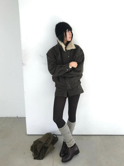 [ 潮流 pick! 歐美型格暖笠笠外套 ] Bomber Faux Jacket  - 2 colours