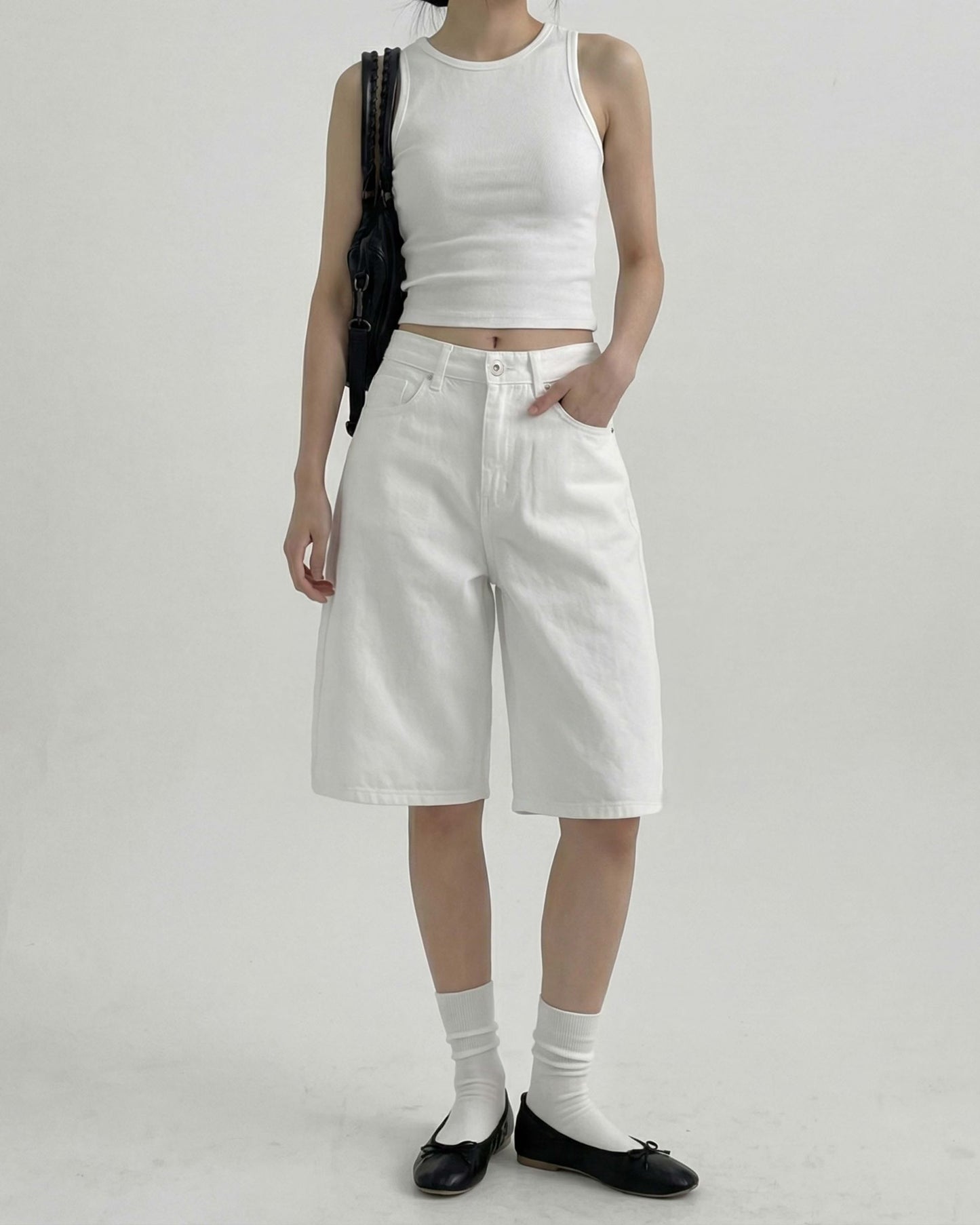 🆕 Downtown Crisp White Bermuda Jorts