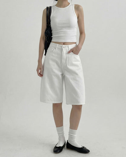 🆕 Downtown Crisp White Bermuda Jorts