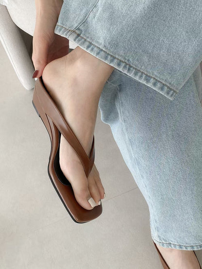 🆕  Minimalist Square-Toe Wedge Sandal - 3 colours