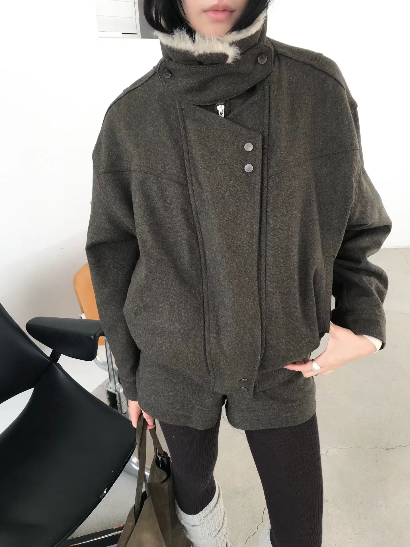 [ 潮流 pick! 歐美型格暖笠笠外套 ] Bomber Faux Jacket  - 2 colours