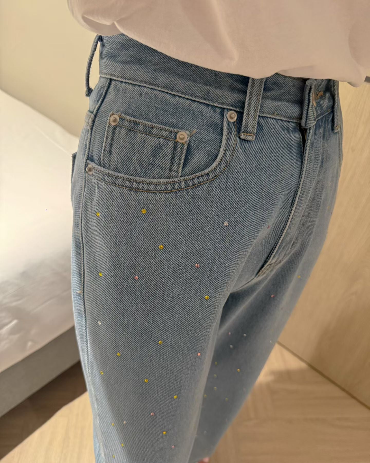 🆕 Sparkle Straight Wide-Leg Jeans - 3 colours