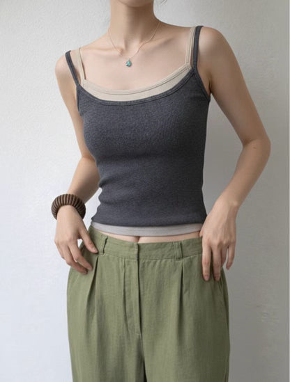 [ 🆕 軟糯百搭吊帶~ 不失小細節 ] Layer on layer Cami - 2 colours