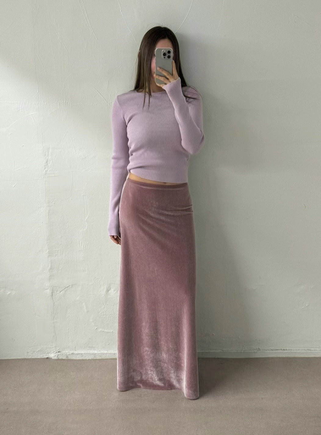 [ 氣質款 ! 高質絨面長裙 ] Shimmer Velvet Maxi Skirt - 4 colours