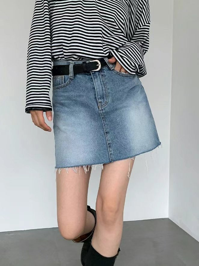 [ 閉眼入手okie! 基礎牛仔裙 ] The Click Denim Skirt - 2 colours