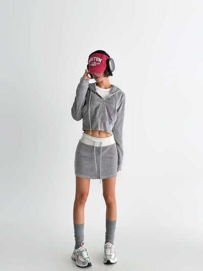 [ 🆕 絲絨休閒短裙~ 內置打底] Royal Velvet Mini Skorts - 2 colours