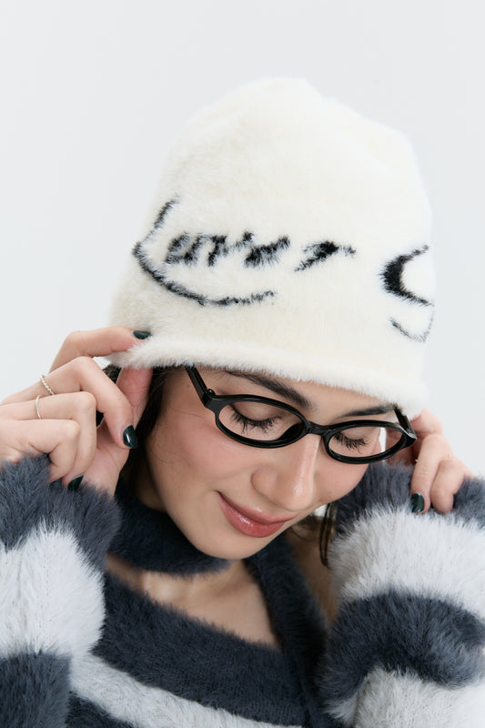 Luv Dept / ‘LUVER GIRL’ Fluffy Beanie - Ivory