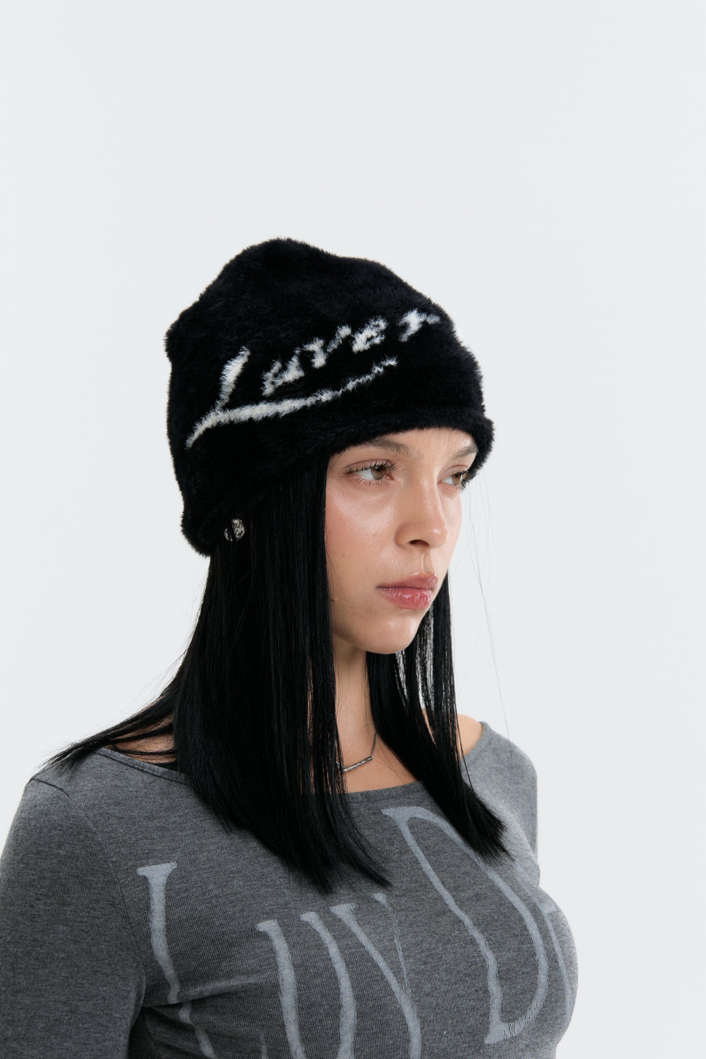 Luv Dept / ‘LUVER GIRL’ Fluffy Beanie - Black