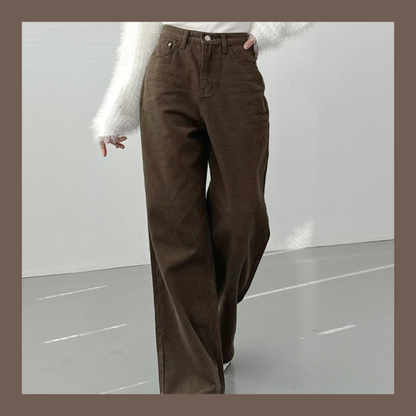[ 🆕 有驚喜! 被毛毛包圍~ 超舒服直腳牛仔 ] Dusty Soft Pants - 3 colours