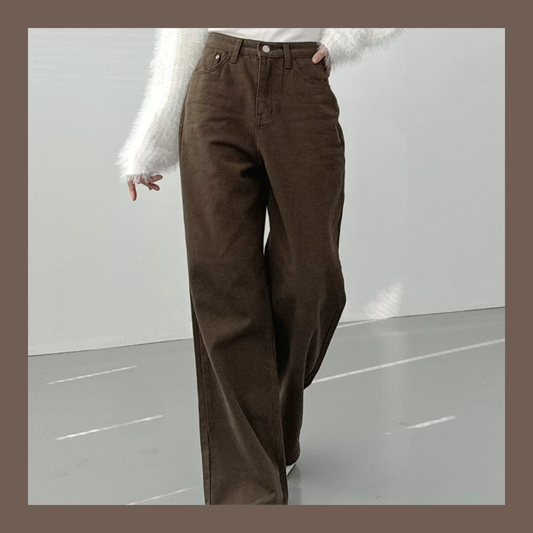 [ 🆕 有驚喜! 被毛毛包圍~ 超舒服直腳牛仔 ] Dusty Soft Pants - 3 colours