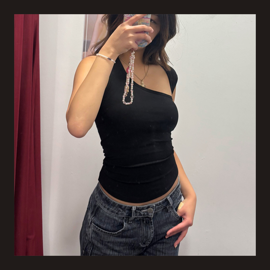 🆕 Asymmetric Cutout Ribbed Tank (with pads) - 3 colours
